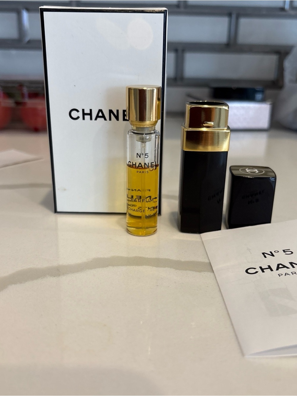 Chanel No.5 Mini Parfum Vial & Atomizer Set - Black & Gold